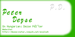 peter dezse business card